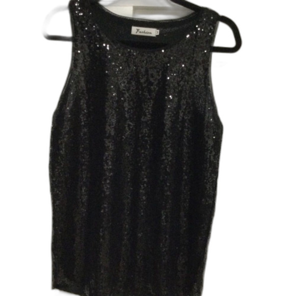Fashion Tank Top Women’s Size Medium Color Black Sequence - Picture 4 of 13